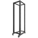 Lanberg Open rack 42U OR01-6042-B, 2118x600x1000mm, 600kg, 39.5kg, 4 vertikaalset riba, statiiv, M6 kruvid, piduridega rattad