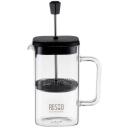 Resto Tējkanna 90503, 600 ml, Melna, Borosilikāta stikls, Plastmasas filtrs, Plastmasas vāks, Kvadrāta forma
