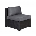 Moduļu dīvāns SEVILLA ar spilveniem, vidus daļa, 67x76,5xH74,5cm melns, 11671, HOME4YOU