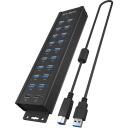 Raidsonic 20-in-1 USB keskjaam IB-HUB1720-U3, 18xUSB 3.2 Gen 1 + 2xUSB, 5 Gbps, alumiiniumkorpus, LED staatuse indikaatorid