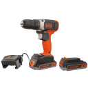 Akutrell 18 V 1 kiirust, 2 x 2,5 Ah aku, 1 A laadija, kohver BCD001E2K-QW BLACK DECKER