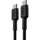 Green Cell KABGC31 USB kabelis, 0,3 m, USB-C, 60 W, 480 Mbit/s, melns, 1 gab.