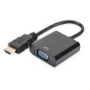 Digitus HDMI kuni VGA muunduradapter DA-70461, 1080p, 1xVGA, 3,5mm audio, must