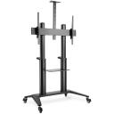 Digitus Stends DA-90452, 70-120", 140 kg, 2 plaukti, 4 ratiņi, VESA 1000x600, matēts melns