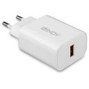 Lindy Laadija 73412 18 W, 100 V, 12 V, 1 v&auml;ljund, kiire laadimine, &uuml;lepingekaitse, valge