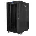 Lanberg Rack kapp 19" vabalt seisv 22U/800x800, FF01-8822-12BL, 1.5mm raam, 4 jahutusventilaatorit, LCD