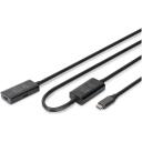 Digitus kabeļa pagarinātājs DA-73109, 10m, 5Gbps, 24 pin USB-C - vīrie&scaron;u, 24 pin USB-C - sievie&scaron;u