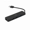 Sbox USB centrmezgls H-504, 4 porti, 5 Gbps, USB 3.0, 5V USB, ABS plastmasa, melna