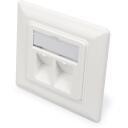 Digitus Sienas plāksne, DN-93801-1, 2 porti, 80x80 mm, 50x50 mm, balta, 0.0627 kg