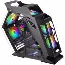 Jata MC61 Silicon, Arvutikorpus, MC61, 394x203x369mm, 4x120mm ARGB ventilaatorid, MicroATX/Mini-ITX &uuml;hilduvus