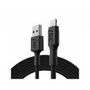 Green Cell Kabelis PowerStream KABGC21, 120 cm, USB-A patinas į Lightning patiną, juodas, 2.4A greitas įkrovimas