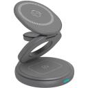Raidsonic 3 in 1 salokāms magnētiskais uzlādes statīvs, IB-SH101-CH, 15W, 5/9/12V, USB-C uz USB-A kabelis 1m, bez akumulatora