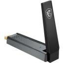 Msi belaidis tinklo adapteris GUAX18, 1800 Mbps, USB, Dual-band, WPA3, 1 antena, 1201 Mbit/s, juodas