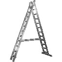 Kombinuoti laiptai iš aliuminio 2x9 laipteliai, 9034996, BESK