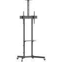 Sbox Grīdas mobilais stiprinājums FS-401-2, 37-70'', 45kg, 100x100-600x400, melns, līmeņa regulē&scaron;ana