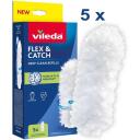 Vileda Flex&Catch Dulkių &Scaron;luotos Priedai 177664, 5 vnt., 100% perdirbtos medžiagos, surenka 3x daugiau dulkių, 20% didesni