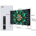 TCL televizors 75Q6C 75" 4K Ultra HD, QD-Mini LED, DVB-C/S2/T2, Wi-Fi, Ethernet LAN, Smart TV, Bluetooth, 4 HDMI, 2 USB