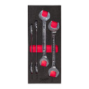 DIVPUSĒJO UZGRIEŽŅU ATSLĒGU PUTU IELIKTŅU KOMPLEKTS, 4 PC DOUBLE OPEN END SPANNER FOAM INSERT SET, 4932493630 MILWAUKEE