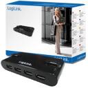 Logilink USB keskjaam UA0085, 4 x USB 2.0, 480 MBit/s, toiteadapter, must