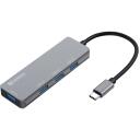Sandberg USB centrmezgls 336-32, 5000 Mbit/s, 4 pieslēgvietas, USB 3.2 Gen 1 Type-C, USB 2.0, USB 3.0, alumīnijs, pelēks
