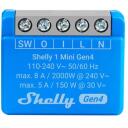 Shelly 1 Mini Gen4 Smart slēdzis 1P, 3800238070786, 110-240V, 50-60Hz, Wi-Fi 6, Bluetooth 5.0, 1 gab.