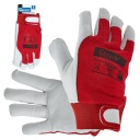 Kazas ādas ziemas cimdi, elastīgs kokvilnas aizmugure, Velcro aproce, s.8, G73515