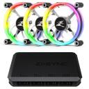 Zalman Ventilators ZM-LF120A3, 120mm, 3 ventilatori, 800-1300 RPM, 25 dB, 43 cfm, 5-12 V, RoHS