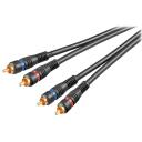 Goobay Stereo RCA kabelis 2x RCA, 50032, 1.5m, 2 x RCA - spraudnis, divkār&scaron;i aizsargāts
