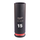 SHOCKWAVE&trade; IMPACT DUTY TRIECIENIZTURĪGAS UZGRIEŽŅU MUCIŅAS, 15 MM 3/8" IMPACT SOCKET DEEP - 1 PC, 4932480289 MILWAUKEE