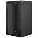 Lanberg Seinale kinnitatav riiul WF01-6622-10B, 22U, 600x600mm, 60kg, IP20, must, klaasuks
