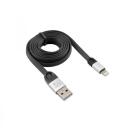 Sbox USB kabelis USB-IPH-2,4A, 1,5m, 480 Mbit/s, USB A M, Lightning (iPh) M, melna/sudraba, pīts kabelis: Nē