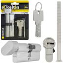 Keltin Цилиндр замка с ручкой K02714, 30/30G мм, 3 ключа, 25 000 циклов, алюминий, сплав ZnAl, винт для крепления в комплекте
