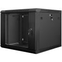 Lanberg Seinale paigaldatav rack WF01-6609-10B, 600x600mm, 9U, max 60kg, IP20, klaasuks, 2 ventilaatori pesa
