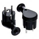 Leņķa strāvas kontaktdak&scaron;a, 10 gab. melna, 16A, IP20, AW24808, AWTOOLS