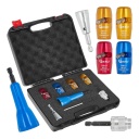 Apļveida kabeļu izolācijas noņem&scaron;anas un savī&scaron;anas uzgaļu komplekts (1/4&Prime; HEX), universāls bitu turētājs, praktisks vadu savēr&scaron;anas rīks, 4 krāsu kodēti atstripētāji G01353 GEKO