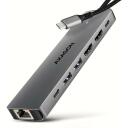Axagon USB хаб HMC-7HX2 7в1, 2x HDMI, 1x RJ-45, 2x USB 5Gbps, 1x USB-C, 15 см силовой кабель