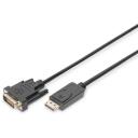 Digitus DisplayPort kaabel lukuga 1080p 60Hz FHD AK-340306-020-S, 2m, DVI-D 24+1 M/M, nikeldatud pind, lukustus
