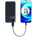 Port Connect Power Bank akumulators 907002, 20000 mAh, 5 V, 2.1 A, 2x USB A, 1x USB C, LCD displejs