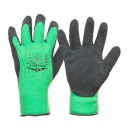 Трикотажные теплые перчатки с латексным противоскользящим покрытием размер 10.
