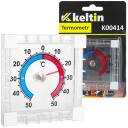 Keltin lauko langų termometras K00414 -50&deg;C iki +50&deg;C, 75 &times; 75 mm, skaidrus korpusas, lipni montavimo juosta