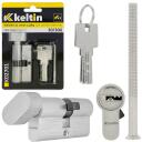Keltin Užrakto cilindras su rankenėle K02701, 30/30G mm, 3 raktai, 25000 ciklų, aliuminis, ZnAl lydinys