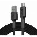 Green Cell USB kabelis KABGC20, 1.2 m, USB A, Micro-USB B, 480 Mbit/s, ātrā uzlāde, melns