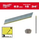 APDARES NAGLAS, 15G, 34&deg;, D GALVIŅA, INOX 15G / 34&deg; / 63 MM / SC3 - 2.200 PC, 4932492581 MILWAUKEE