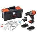 Black Decker Urbjma&scaron;īna BCD383D2TA, 18V, 2x2Ah, 400/1550 RPM, 45 N&sdot;m, LED apgaismojums, pistolveida rokturis