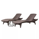 Sun loungers Pacific set 2 pcs + table brown KETER 29201591590 197x75x40.4cm 31.3kg