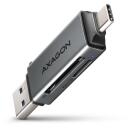 Axagon M&auml;lukaardi lugeja CRE-DAC USB 3.0 Type-A/Type-C 5000 Mbit/s 2 pesa, &uuml;hilduvad m&auml;lukaardid: MicroSD, SD, MMC, hall