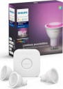 Philips Hue viedās spuldzes GU10 RGBW 5,7W BT 50x58mm, 3 gab. + Hue Bridge + slēdzis