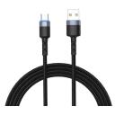 Tellur USB kabelis uz Type-C LED, TLL155363, 1.2m, 5V/3A, 480Mbps, neilons, ātrā uzlāde