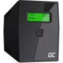 Green Cell UPS 800VA 480W UPS02, 800 VA, 480 W, 12 V, 9 Ah, 1 akumuliatorius, 2 x C/F tipo i&scaron;ėjimas, 1 x USB 2.0, 2 x RJ-11, 6 ms