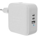 Hyper HyperJuice 70W USB-C GaN ceļojuma lādētājs HJ1003WHWWGL, 70W, 2xUSB-C, 1xUSB-A, balts